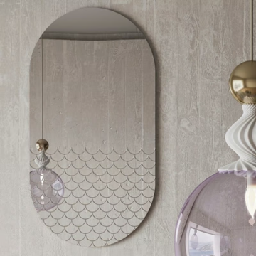 MERMAID - Contemporary style wall-mounted oval mirror by Natuzzi Italia - view 3